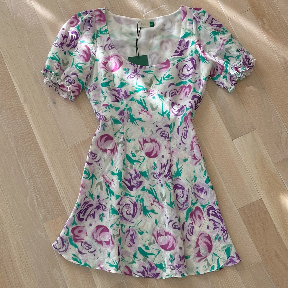RIXO Morgan Floral Print Mini Dress - Size XS - NWT